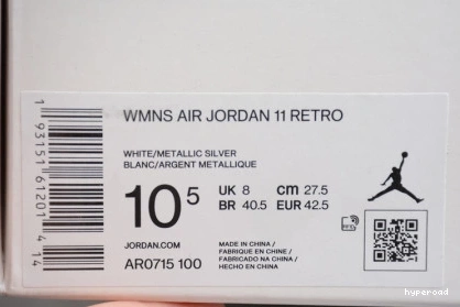 Hyperoad - JORDAN SILVER METALLIC RETRO 11 WHITE 0901